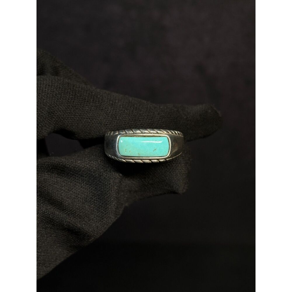 Carolyn Pollack Turquoise Sterling Silver Ring Size 10 - Picture 7 of 12